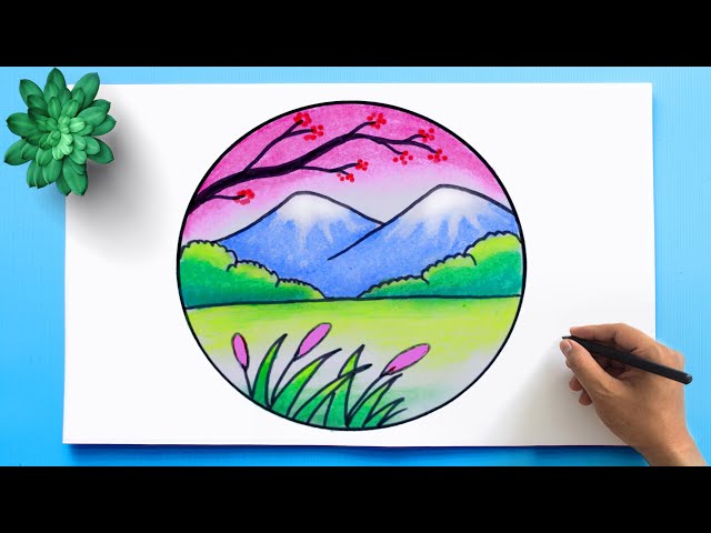 How to Draw Easy Scenery for Kids | Rainbow Scenery Drawing | تعلم كيف ترسم  منظر طبيعي مع قوس قزح - YouTube
