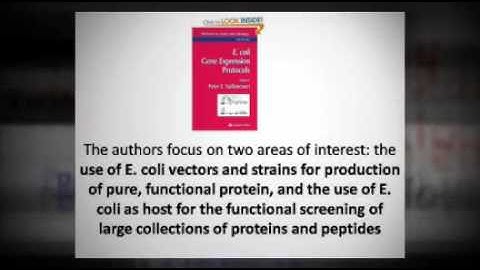 E. coli Gene Expression Protocols  