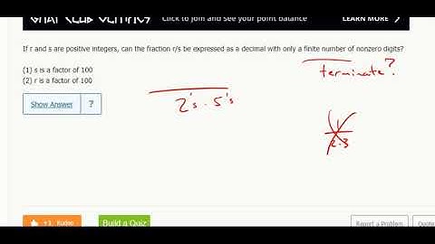 Div DS 2- If r and s are positive integers, can the fraction r/s be expressed as a decimal with only