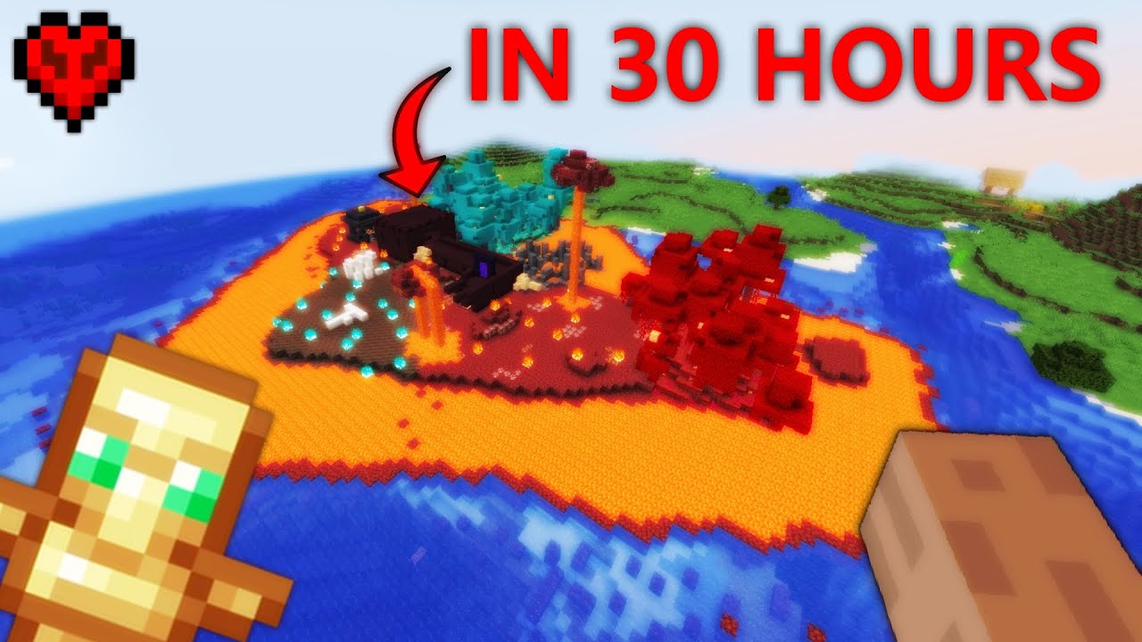 I Transformed an ISLAND into NETHER in Minecraft Hardcore - YouTube