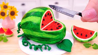 So Tasty Delicious WATERMELON Cake Recipe - Harvest and Make Realistic Watermelon Fondant Cake