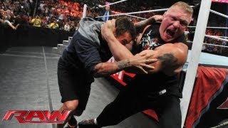 Brock Lesnar attacks CM Punk: Raw, July 15, 2013