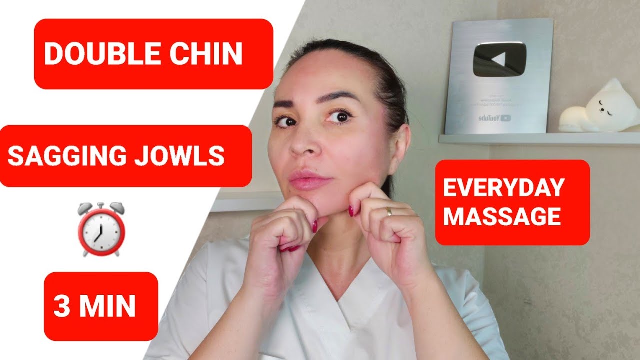 3 MIN massage to reduce DOUBLE CHIN, SAGGING JOWLS AND IMPROVE OVAL OF