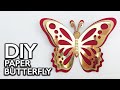 Make this Beautiful 3D Paper Butterfly | DIY Butterflies using paper | Gold Foil Butterfly