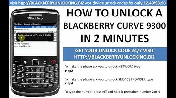 how to unlock a blackberry curve 9300 using a mep mep2 unlock code