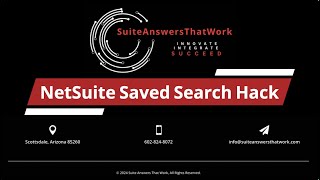 NetSuite Parent Hierarchy Saved Search Hack