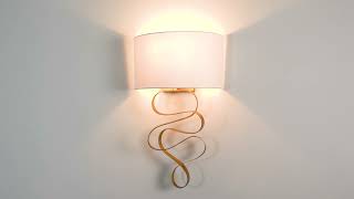 Ludu Wall Lamp Video: Gold Leaf, Ivory shade, 1 Light | Lamp Genius