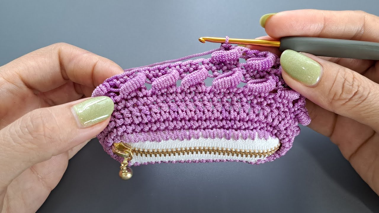 Elegant! DIY Crochet coins purse. Step by Step. YouTube