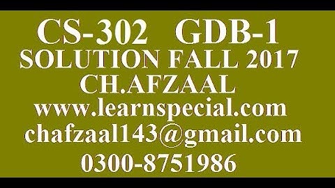 cs 302 gdb solution fall 2017