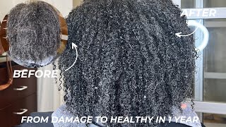 She&#39;s NEVER Seen Her Natural CURLS Before!?!😱 Damaged To Healthy Hair | Silk press natural hair
