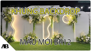 Backdrop trang trí đám cưới có đèn led neon sang trọng BR12