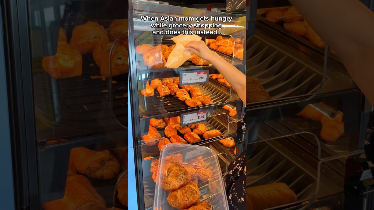 When Asian mom gets hungry while grocery shopping… #food #eating #mukbang #cookies