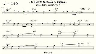 Video thumbnail of "Fly Me To The Moon / No Bass Backing Track (Bass Clef / Swing Style)"