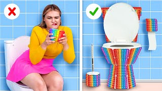 POP IT Toilet! Toilet and bathroom hacks and Cute crafts from a fidget toy