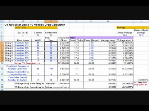 Solar Wire Size Chart