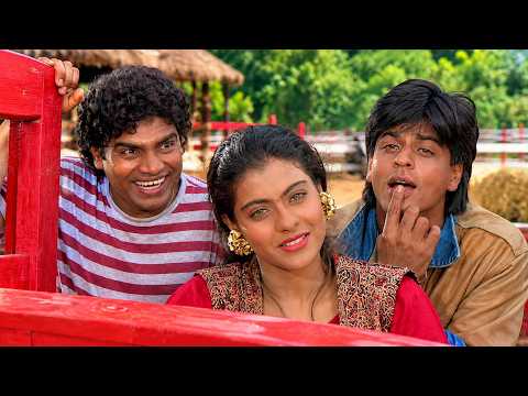 Kiss गालों पे नहीं, होठों पे किया जाता है 😂Shah Rukh Khan, Kajol | Karan Arjun | Johnny Lever Comedy