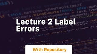 Celebrity Lecture 2 label errors Profile