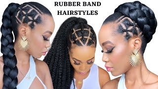 🔥2 QUICK & EASY RUBBER BAND HAIRSTYLES ON NATURAL HAIR / TUTORIALS / Protective Style / Tupo1