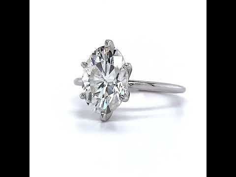 1.5mm Petite Oval Moissanite Solitaire Ring ring video