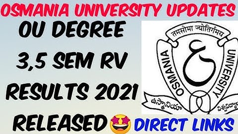 OU Degree 3,5 Sem RV Results 2021 Released//OU Degree Results//TS Degree Exams Latest News