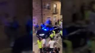 Graves incidentes en Cabanillas en una visita de la presidenta, Chivite