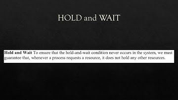 Method for Handling Deadlocks