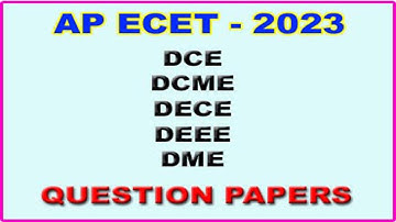 Ap Ecet 2023 All branches Question Papers, Answer Keys Release Date - Results