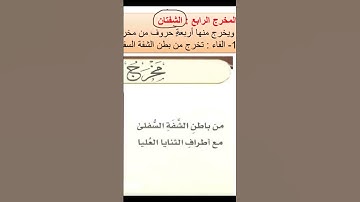 شرح أحكام التجويد  مخرج الشفتين للفاء والواو والباء والميم