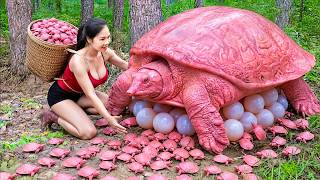 Catching Giant Pink Softshell Turtle & Go To Market Sell | Instructions on how to cook turtle soup