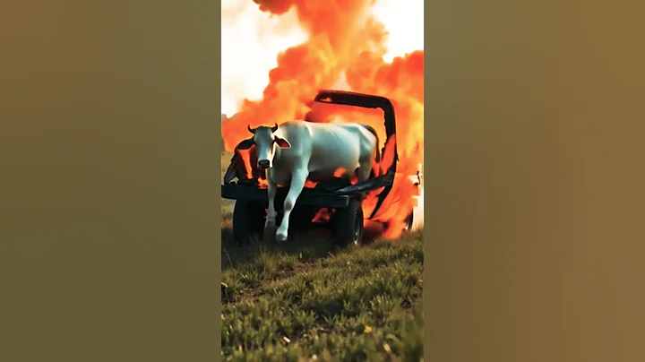 Pregnant Cow Rescued from Fire: A Thrilling Animal Rescue Story #ai #animals