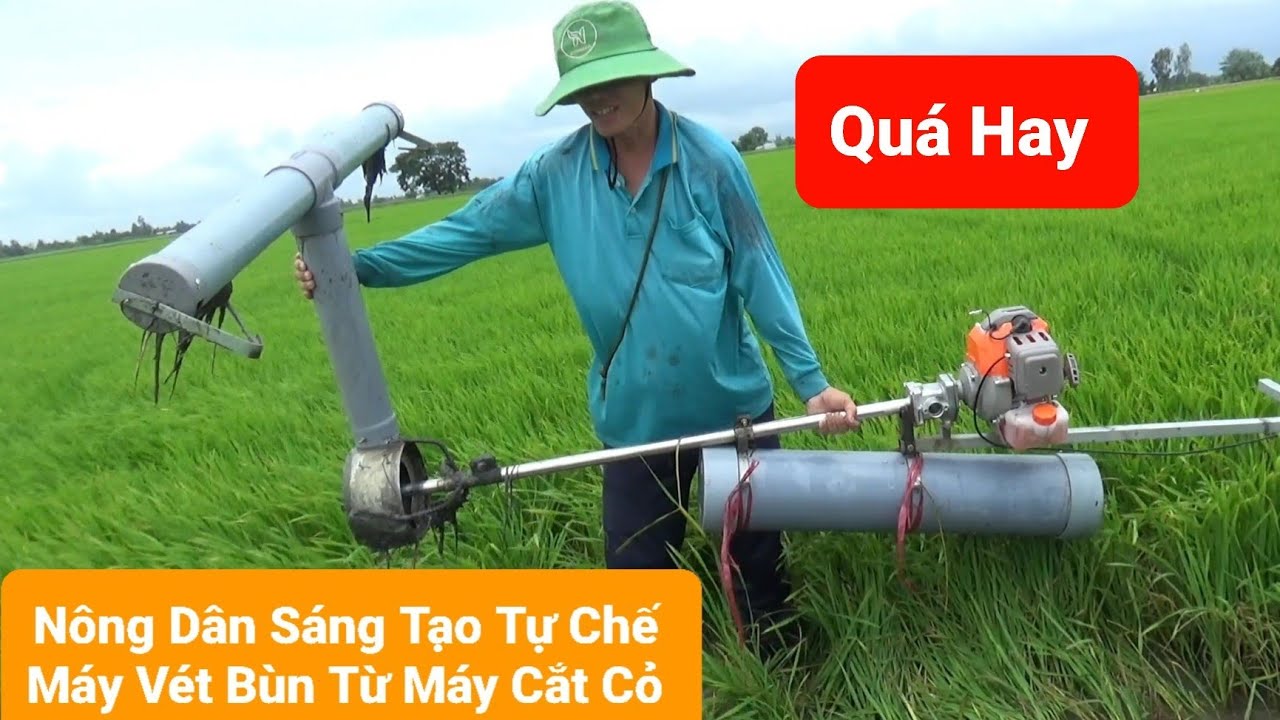 Nông Dân Sáng Tạo Tự Chế Máy Vét Đường Mương Từ Máy Cắt Cỏ