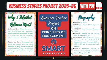 Principles Of Management Project On Reliance Mart For Class 12th CBSE 2025-26