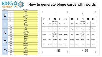 How to generate bingo cards with a list of words