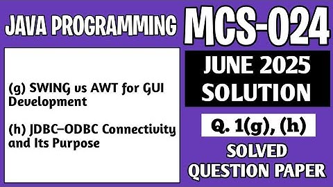 P4- 1(g), (h) | MCS024 June 2025 Solution | MCS 024 Solved Question Paper | Mcs24 Important Question