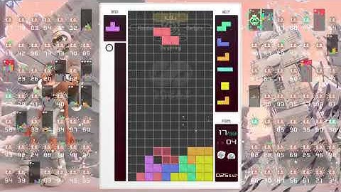 my tetris clear sends 7 lines finally in tetris 99 splatoon 3 event today!!!