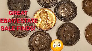 Rare Finds! Ebay and Estate Sale Coin Roll Finds! Indian Head Cents and Wheat Cents. #unboxing