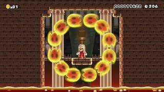 WORLD 8-1　～バブルがふきだす ドロドロかざん～ by シュン - Super Mario Maker - No Commentary 1bp