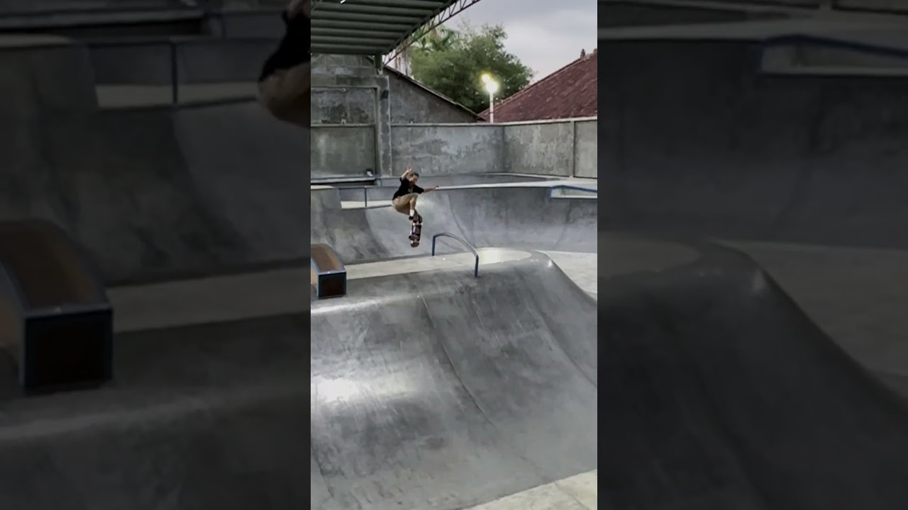 Jason Lijnzaat huge foot plant off the wall at Amplitude skatepark in Bali 👹