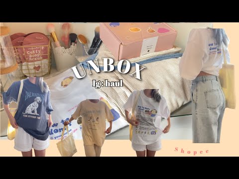 Unbox📦 | แกะพัสดุเสื้อผ้า ig + Shopee ราคาถูก หลักร้อย เสื้อ Oversize กางเกงยีนส์ หมวก เสื้อผ้าhaul