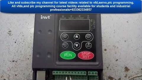 invt vfd Three wire control method parameters programming and control wiring.