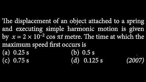 The displacement of an object attached to a spring and executing simple harmonic  SW DTS 17 Q2
