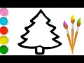 Magic Christmas Tree Drawing  for kids/Menggambar Pohon Natal Ajaib/મેજિક ક્રિસમસ ટ્રી ડ્રોઇંગ