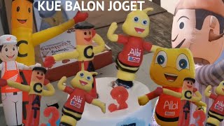 Kue Ulang Tahun Balon Angin Joget Cat wa wa & Lebah Joget Alfamart