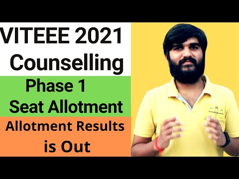 VITEEE 2021 | VIT Counselling Phase 1 Seat Allotment Result is OUT | VIT Admission 2021 #VITEEE