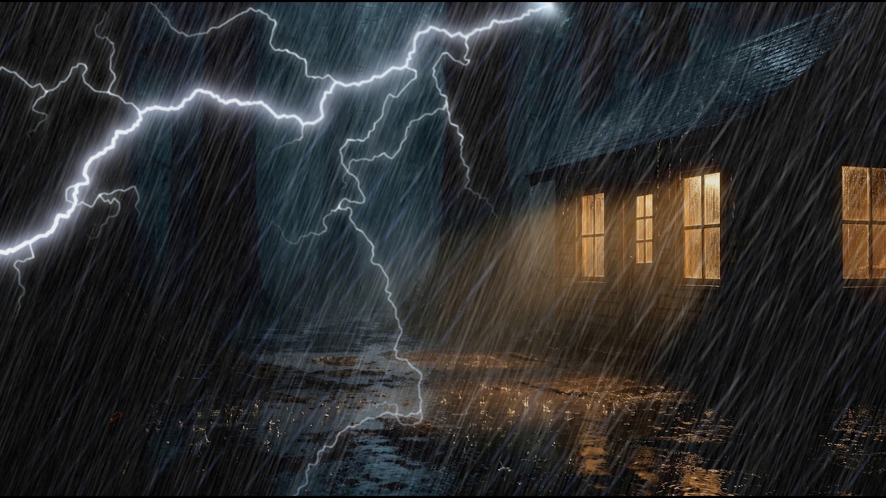 Heavy Rain and Thunderstorm Night Sounds Dark Forest Sleep Ambience for ...