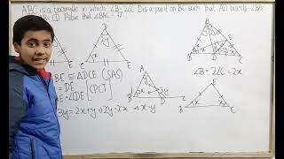 ABC is a triangle in which angle B=2angle C.D is a point on BC such that AD...|@skwonderkids5047.