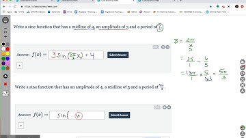 DELTA MATH: Algebra 2 Write Trig Function Given Features