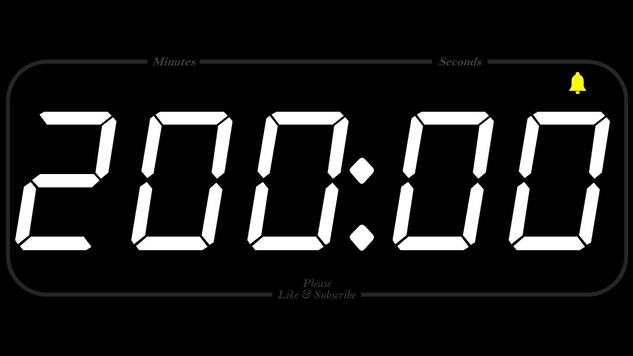 200 Minute - Timer \U0026 Alarm - 1080P - Countdown