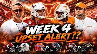 College Football Week 4 Predictions: UPSET ALERT! Texas vs Tennessee & More