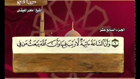 القرآن الكريم الجزء السابع عشر  الشيخ ماهر المعيقلي Holy Quran Part 17 Sheikh Al Muaiqly